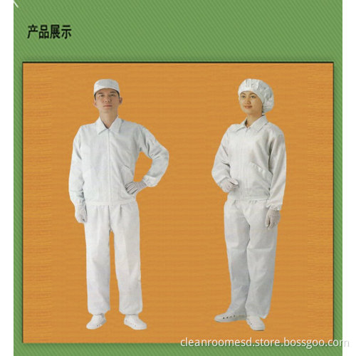 Esd Working White Anti Static Clean Room Garments Coveralls For Lab